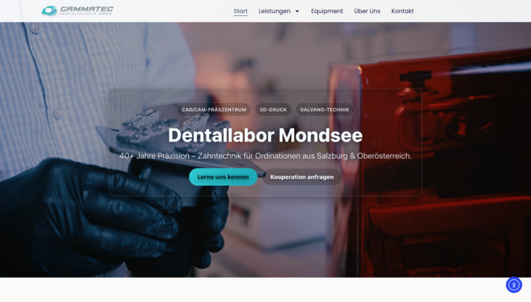 Website Gammatec Dentaltechnik – Dentallabor Mondsee